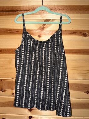 Sonoma Black & White Floral Stripe Camisole
